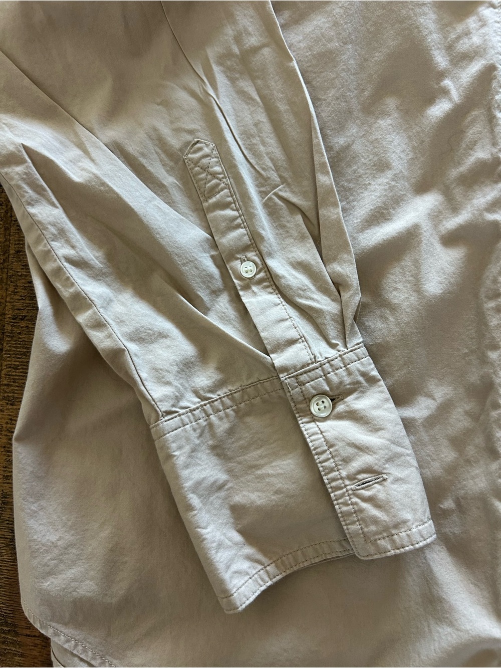 Zara Beige Long-Sleeve Casual Button-Down Shirt - Picture 4 of 6